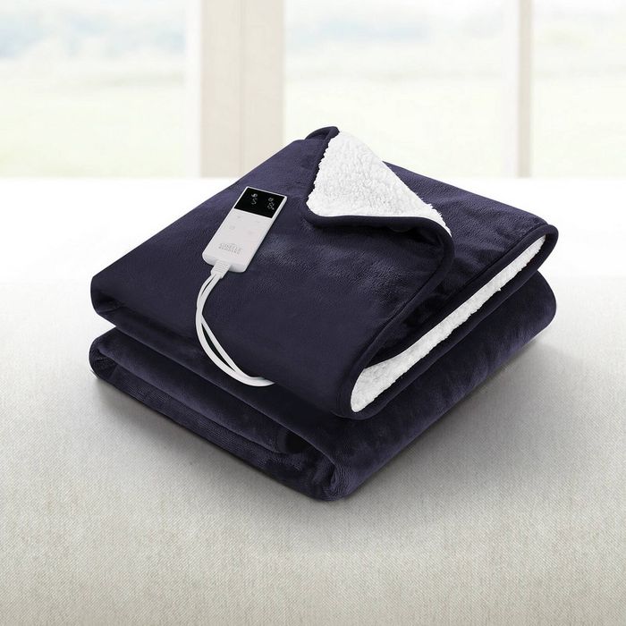Giselle Electric Throw Rug Heated Blanket Fleece Charcoal - Bunnings ...