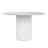 Kaei 120cm Round White Fluted Pedestal Dining Table