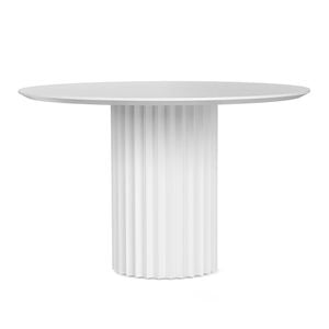 Kaei 120cm Round White Fluted Pedestal Dining Table