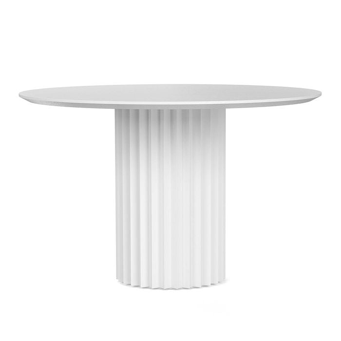 Kaei 120cm Round White Fluted Pedestal Dining Table
