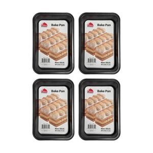 4PK Culinary Kitchen Non-Stick Rectangular Baking Pan Tray 30x20x4cm