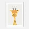 Galrie Charming Minimalist Giraffe Art Print - Modern Animal Decor for Kids' Rooms, White Frame, 50 x 70cm (20 x 28inch)
