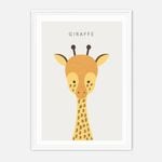 Galrie Charming Minimalist Giraffe Art Print - Modern Animal Decor for Kids' Rooms, White Frame, 50 x 70cm (20 x 28inch)
