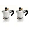 2PK Coffee Culture Aluminium 1-Cup Espresso Stovetop Coffee Maker Brew Pot Slvr