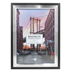 Unigift Brooklyn Wooden/Glass Picture Photo Frame A4 Black/Silver