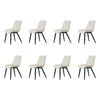 Familand Dining Chairs Set of 8 Padded Seat Kitchen Living Room Chair Leather in Cream