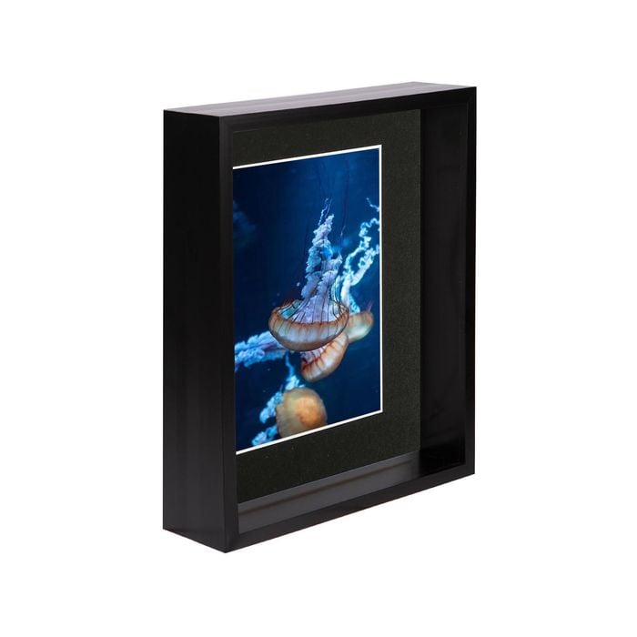 Nicola Spring 8" x 10" Black 3D Deep Box Photo Frame - 5" x 7" Mount