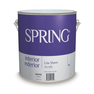 Spring 4L White Low Sheen Interior/Exterior Paint - 4L