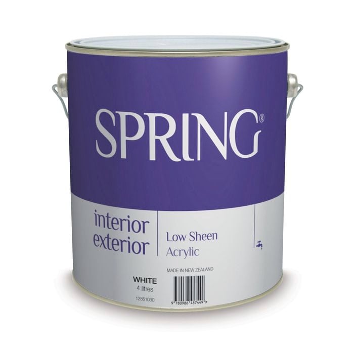 Spring 4L White Low Sheen Interior/Exterior Paint - 4L