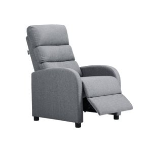 Oikiture Recliner Chair Massage Sofa Polyester Grey