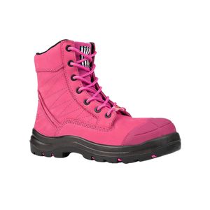she wear Size 10/41 Hot Pink Achieves Womens Safety Workboots