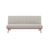 Monroe 3 Seater Sofa Futon Bed Fabric Lounge Couch - Beige