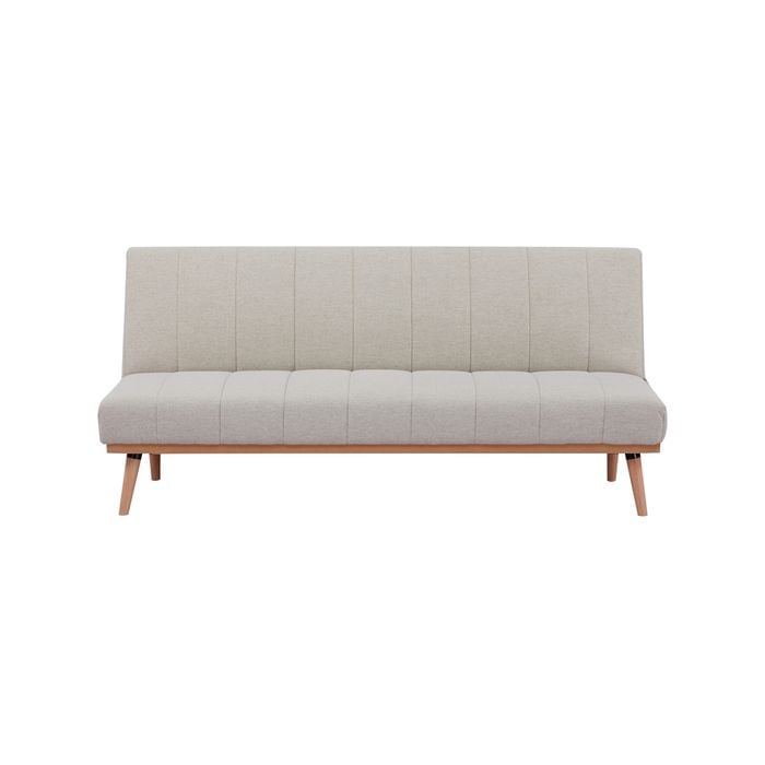 Monroe 3 Seater Sofa Futon Bed Fabric Lounge Couch - Beige