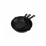TOQUE Non Stick Frying Pan Set 3PCS Cast Iron Steak Skillet BBQ Cookware Frypan