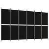 vidaXL 6-Panel Room Divider Black Fabric Privacy Screen Room Separator Folding