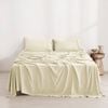 Dreamaker Superfine Washed Microfibre Sheet Set Natural Super King Bed