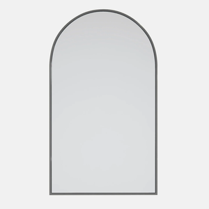 Future Glass Kira Arch Mirror - 960 x 560mm - Brushed Nickel