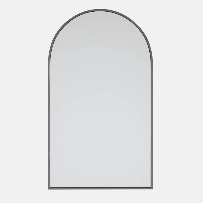 Future Glass Kira Arch Mirror - 960 x 560mm - Brushed Nickel