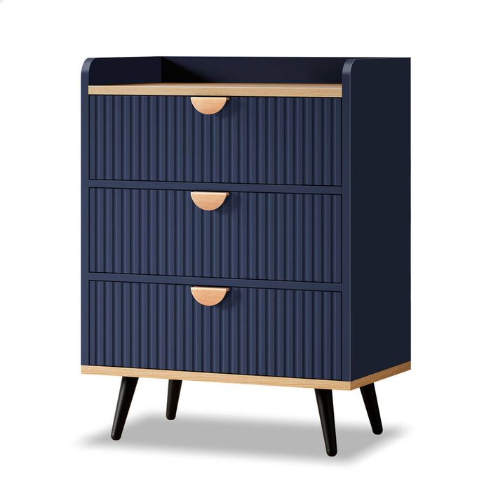 ALFORDSON 3 Chest of Drawers Storage Cabinet Blue