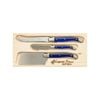 Laguiole Jean Neron Cheese & Paté Knife Set With Cleaver - French Blue