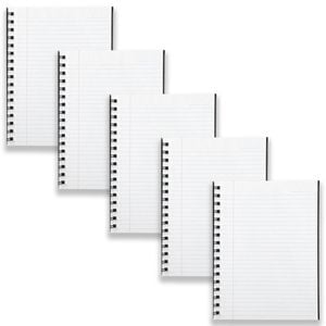 5pc Spirax 511 Hard Cover Notebook Writing Stationery Twin Wire 200-pages Black