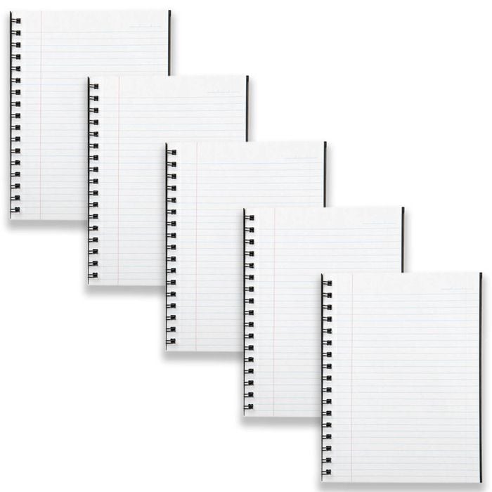 5pc Spirax 511 Hard Cover Notebook Writing Stationery Twin Wire 200-pages Black