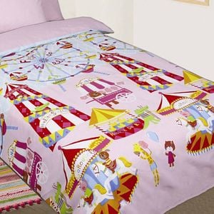 Happy Kids Glow in the Dark Quilt Cover Set Funfair Pink Single