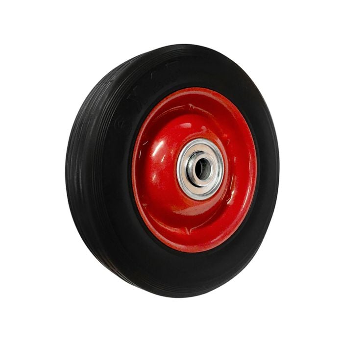 Easyroll 150mm Black Rubber Tyre With Red Metal Centre