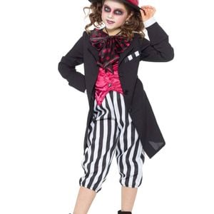 Alice In Wonderland Girls Dark Mad Hatter Costume - Xlarge