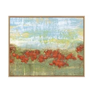 Artey | Coral Poppies II - Framed Canvas - Natural Frame - 40 x 50cm