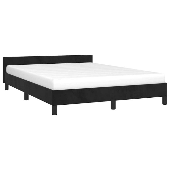 vidaXL Bed Frame without Mattress Black Queen Velvet