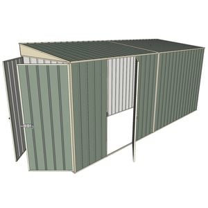 Build-a-Shed 1.5 x 4.5 x 2m Single Hinged Side Door Skillion Shed - Green