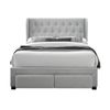 Chelsea Double Bed Frame Storage Drawer Stone Grey