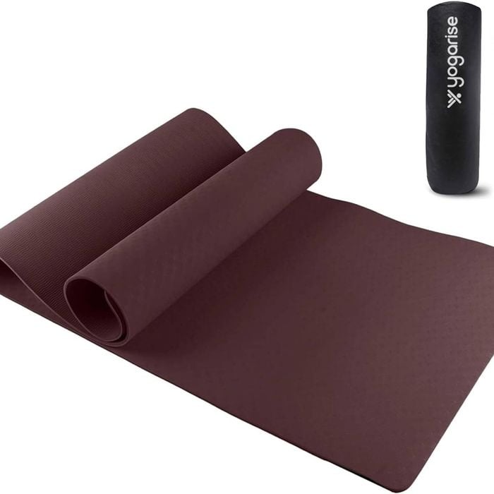 Yogarise 6mm Anti-Skid Yoga Mat with Carry Bag – Eco-Friendly, Water-Resistant, Non-Toxic, Soft & Durable (Wine)