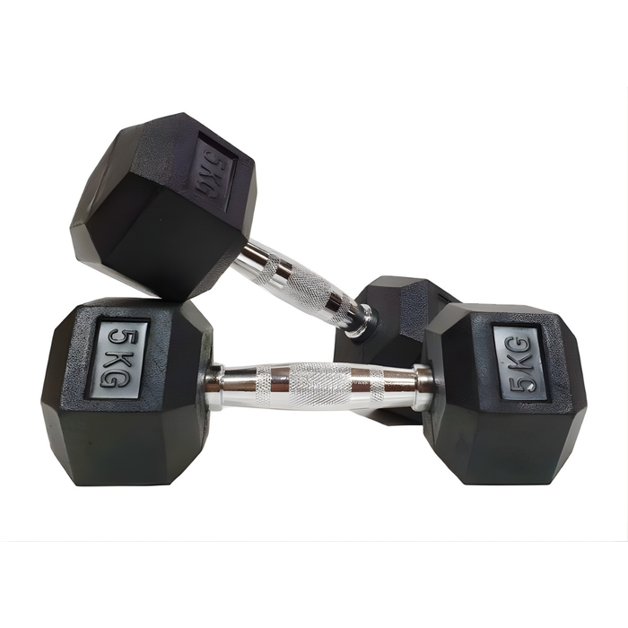 Morgan Rubber Hex Dumbbells - Pair [5kg]