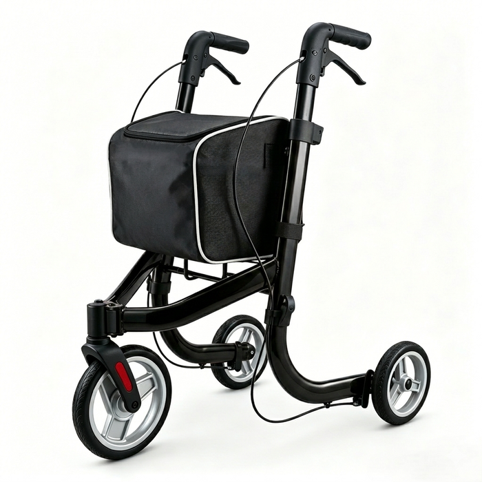 Altus Premium 3-wheel Euro Style Rollator Ultra-lightweight Metallic Black