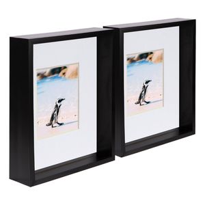 Nicola Spring 8" X 10" 3d Deep Box Photo Frames With White 4" X 6" Mount - Pack Of 5