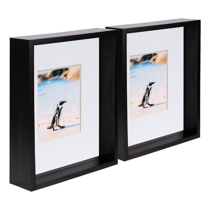 Nicola Spring 8" X 10" 3d Deep Box Photo Frames With White 4" X 6" Mount - Pack Of 5