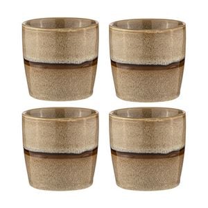 4PK Ladelle Haven 9cm Porcelain Tumbler Water/Tea/Coffee Drinkware Caramel/Taupe