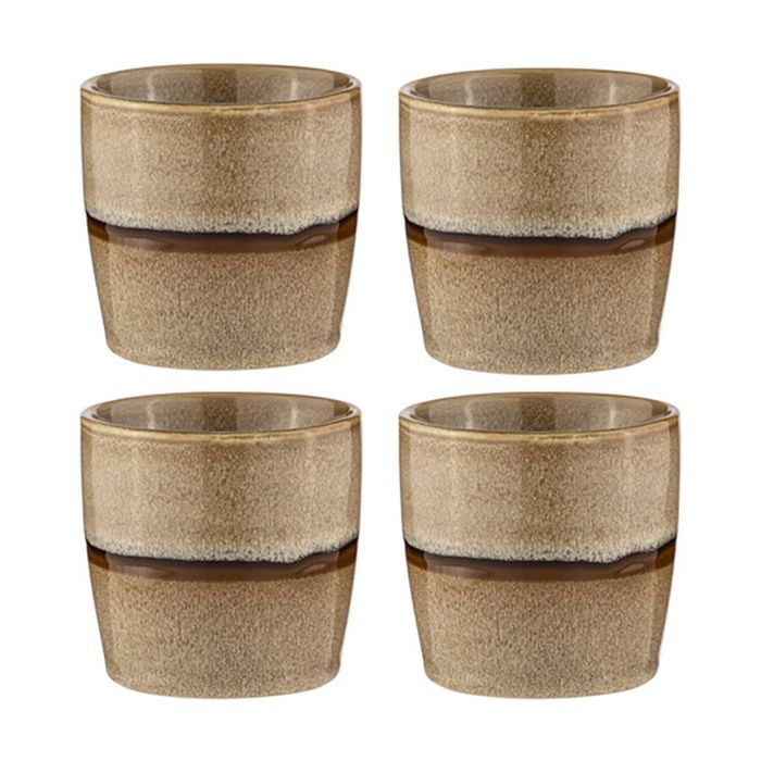 4PK Ladelle Haven 9cm Porcelain Tumbler Water/Tea/Coffee Drinkware Caramel/Taupe