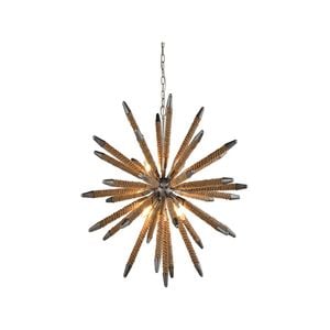 CLA Lighting MAZZA Weathered Zinc Hardware and Natural Rope Pendant Light