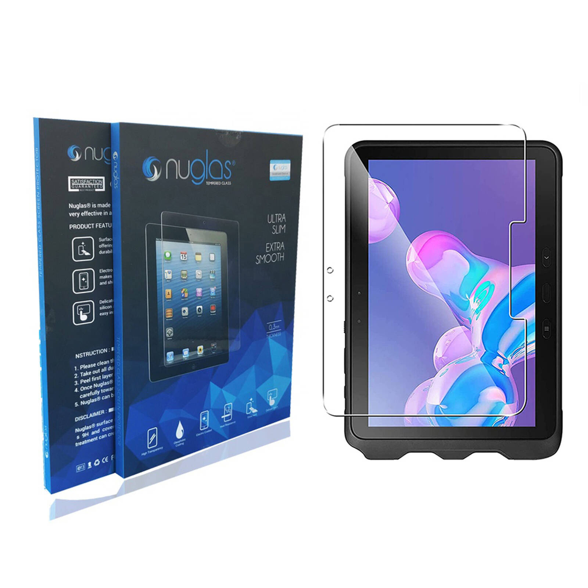 Nuglas Screen Protector Tempered Glass For Tablet Galaxy Tab Active 4 ...