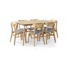 Cusco 7pc Set Dining Set 150cm Table 6 Chair Fabric Seat Scandinavian Style