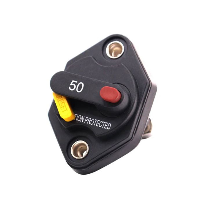Exotronic 50A Mini Panel Mount Waterproof DC Circuit Breaker