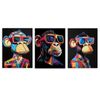 3pcs Fashion Glasses Monkey Print 100% Australian Made 3 x 40x60cm (Metal Print)