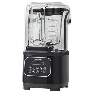 VEVOR Professional Blender Black with Shield Stainless Steel 9 Speed & 5 Functions for Shakes