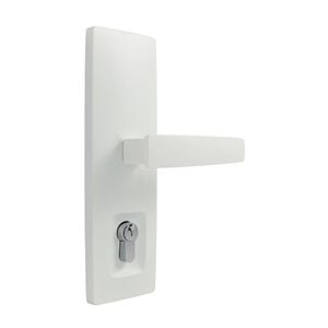 TRILOCK URBAN DOUBLE CYLINDER ENTRANCE LEVER SET WHITE