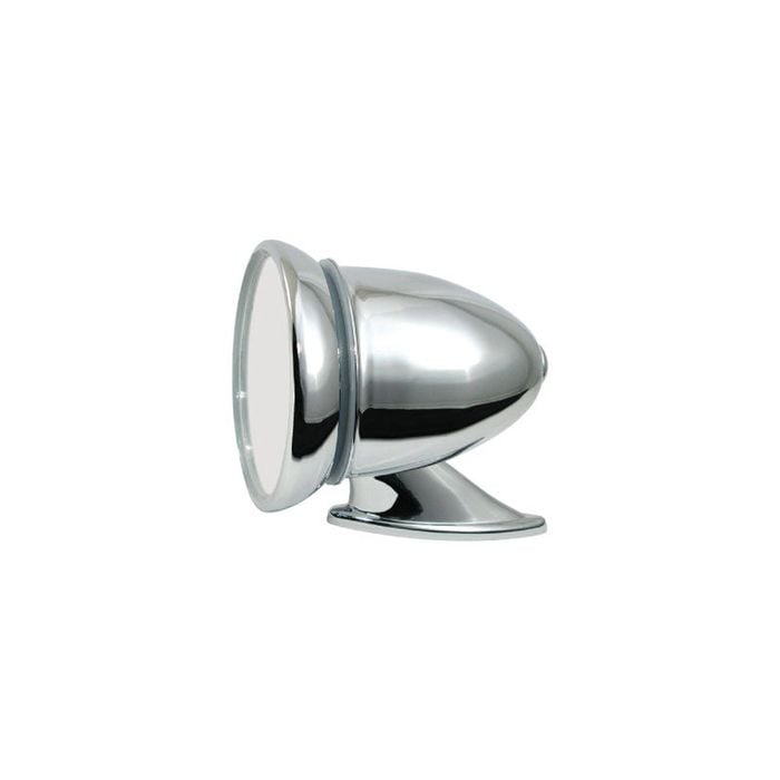 Classic Racing Mirror with Adjustable Head for MG Triumph Jaguar Mini, Chrome Finish, 95mm Mirror Head