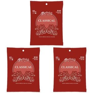 3PK Martin Guitar M160 Classical Nylon Guitar String Silver Plated Hard Tension