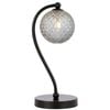Telbix Felton Modern Table Desk Lamp Light Glass Metal Black Smoke Matte